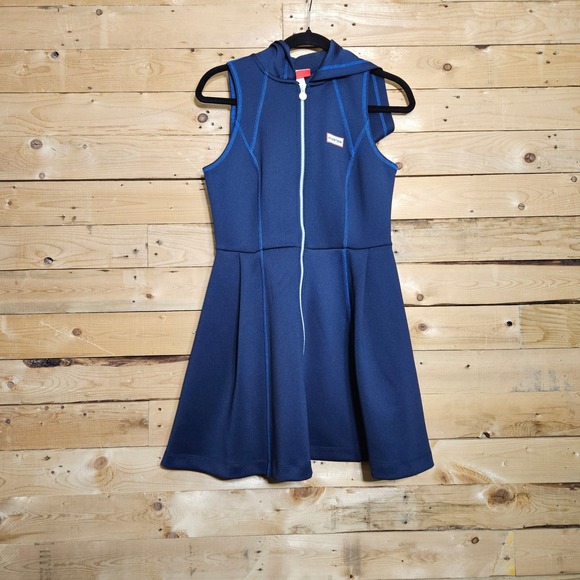 Hunter for Target Dresses & Skirts - Hunter for Target Navy Blue Scuba Hooded Full Zip Sleeveless Dress Small